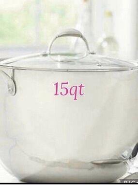 Princess House Stainless Steel 15qt Stock Pot with Glass Lid